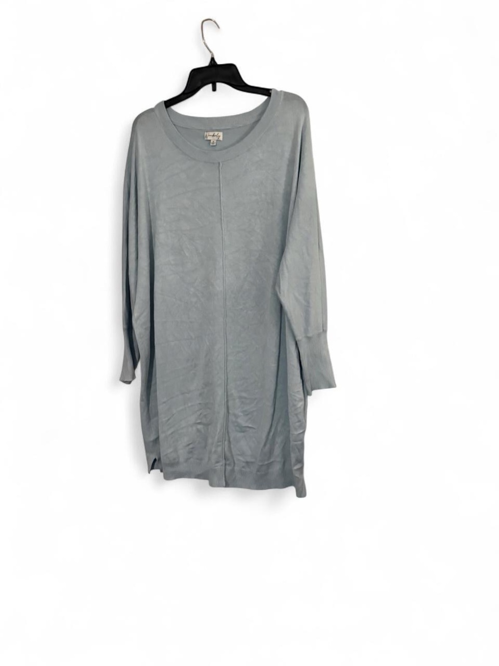 Wonderly Soft Gray Oversized Scoop-Neck Tunic Sweater